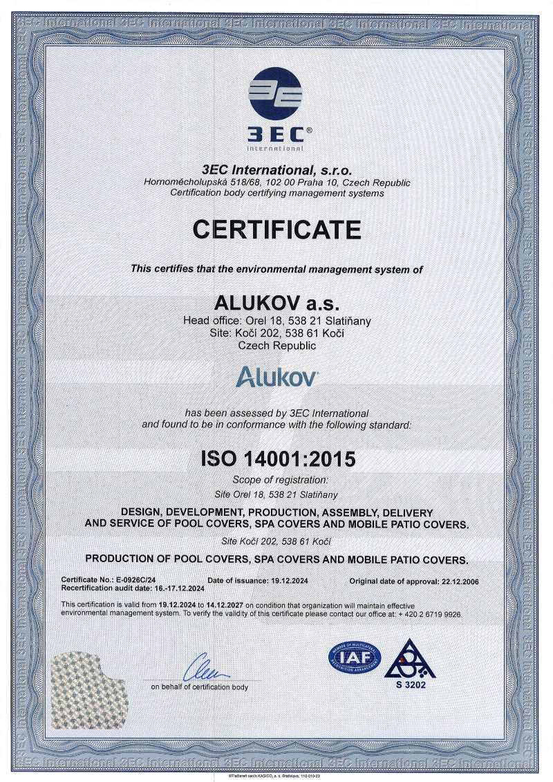 Certifikat ISO 14001